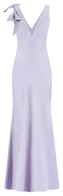 Mac Duggal Women's Sleeveless V Neck Bow Detail Mermaid Gown