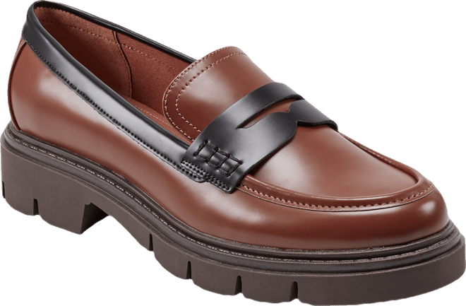 Women's Cube Lug Sole Penny Loafers