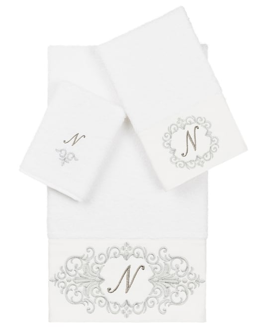 Turkish Cotton Monica Embellished Towel 3 Piece Set