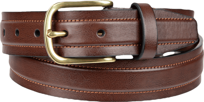Men's Cut Edge Trapunto Stitched Casual Belt