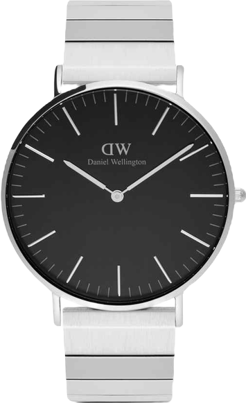 Men's Analog Silver Tone Stainless-Steel Watch, 40mm