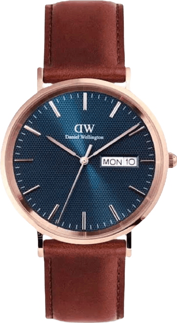 Men's Analog Brown Leather Watch, 40mm