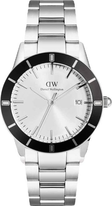 Men's Analog Silver Tone Stainless-Steel Watch, 40mm