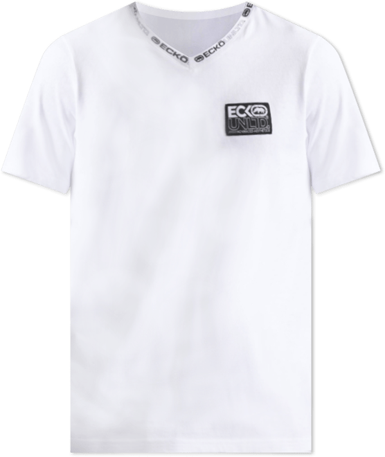 Men's Chest Label V-Neck Short Sleeve T-Shirt