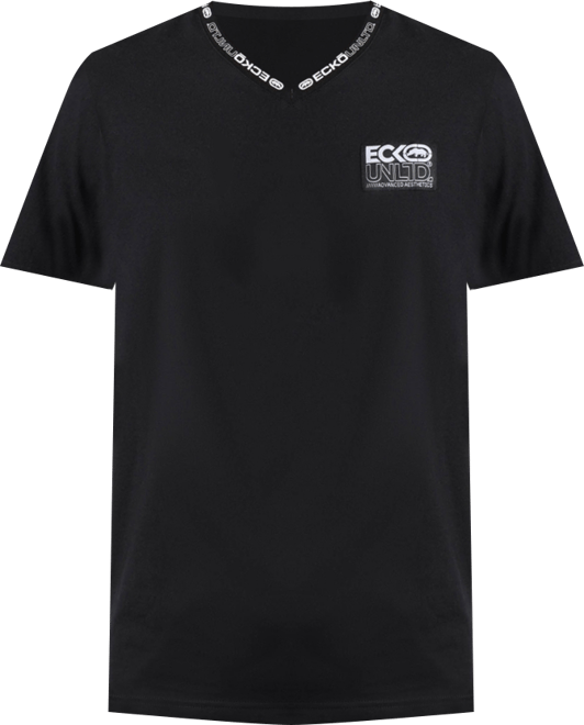 Men's Chest Label V-Neck Short Sleeve T-Shirt