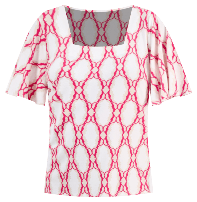 売れ筋商品|||ジェイエムコレクション カットソー トップス レディース Petite Medallion-Print Flutter-Sleeve Top, Exclusively at Macy's Fuchsa Flame Cb JM Collection Petite Medallion-Print Flutter-Sleeve Top