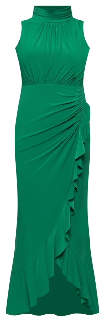 XSCAPE Women's High-Neck Ruffled-Front Sheath Dress - Macy's