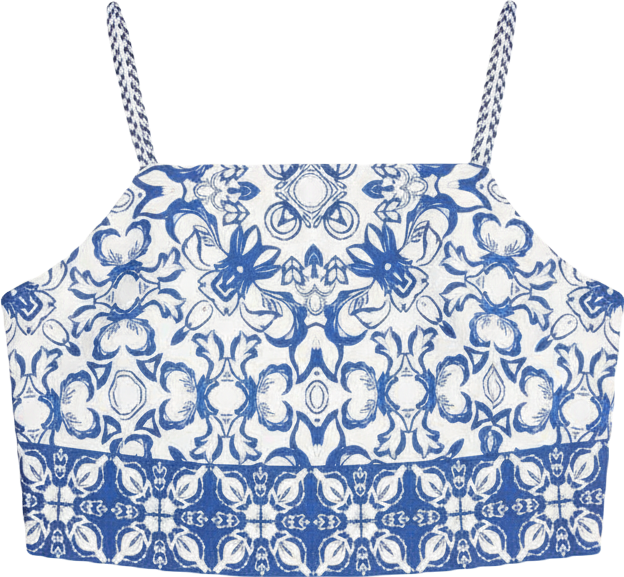 Women's Plus Size Printed Cropped Tank Top