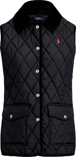 Women's Corduroy-Trim Quilted Vest