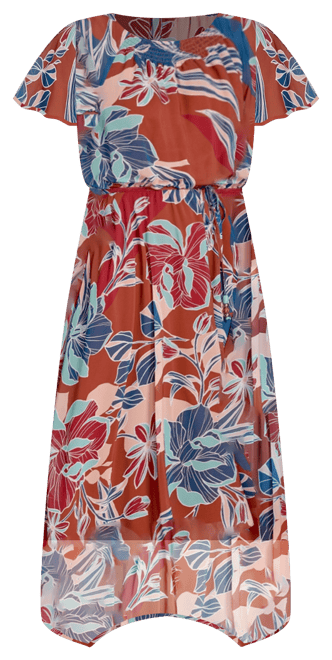 Petite Short-Sleeve Fit & Flare Dress