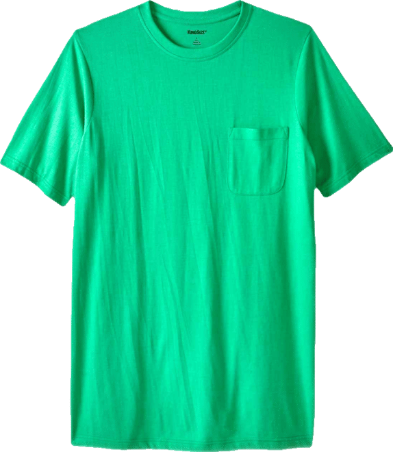 Big & Tall Shrink-Less Lightweight Longer-Length Crewneck Pocket T-Shirt