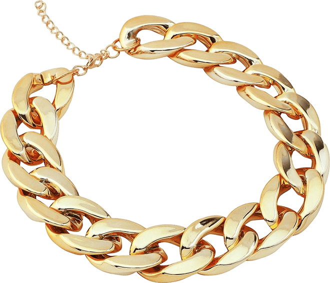 Women's Gold Metallic Chainlink Necklace