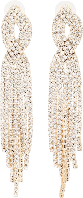 Women's Silver Bling Cluster Drop Earrings