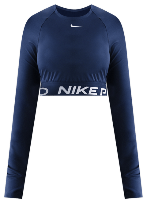 Nike Pro Dri-FIT verkürztes Longsleeve-Oberteil für Damen
