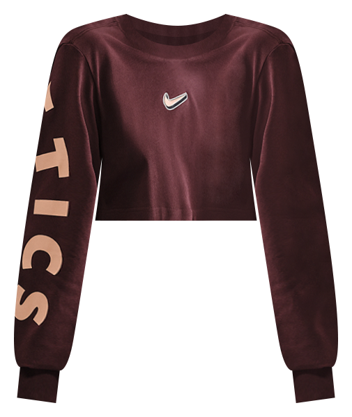 Nike Sportswear Women's Oversized Long-Sleeve Cropped Graphic T-Shirt