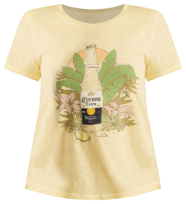 Women's Cotton Tropical Corona Graphic T-Shirt