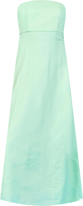 Women's Folded Strapless Linen Maxi Dress