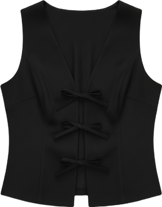 Women's Front Bow Tie Stretch Top