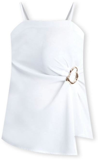 Women's Plus Size Asym Top With Hardware Detail