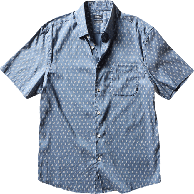 Short-Sleeve Movement™ Monterey Shirt - Marine Palm Foliage