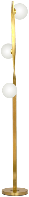 Nola Contemporary Twist Gold Led Floor Lamp with Globe Shades (60")