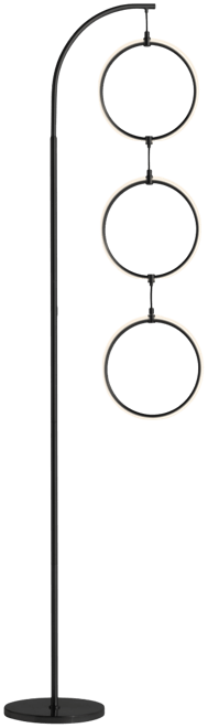 Nova 74" Dimmable Led Floor Lamp with Hanging Ring Design and Touch Control, Smart Plug Compatible