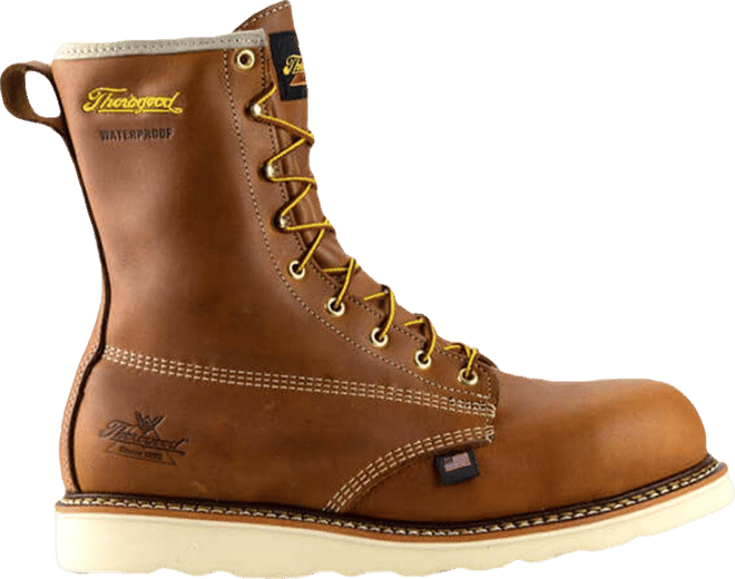 American Heritage Waterproof 8" Tobacco Safety Toe Work Boots for Men