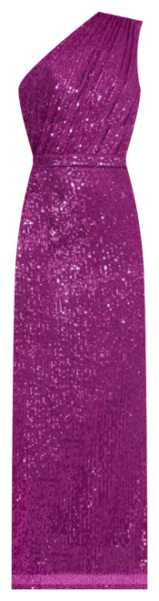 Women's Sequined Ruched One Shoulder Gown