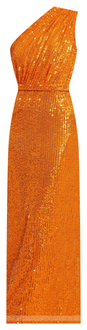 Women's Sequined Ruched One Shoulder Gown