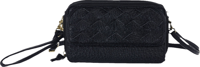 Bueno Woven Panel Crossbody Handbag