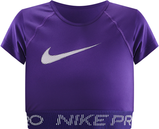 Nike Pro Kortærmet Dri-FIT-croptop med grafik til kvinder