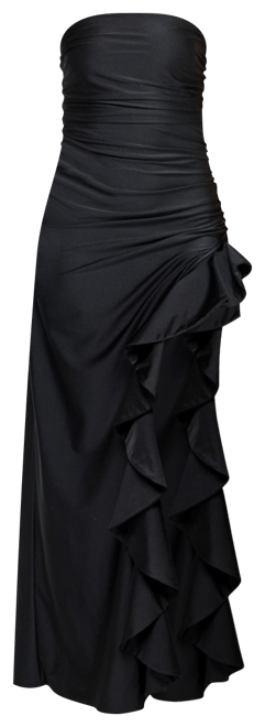 Juniors' Ruffled Strapless Evening Gown