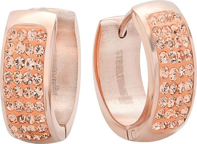 Women's 18K Rose Gold Plated Huggie Earrings