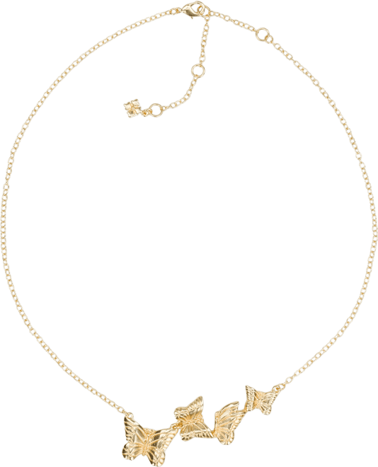 Gold-Tone Multi-Butterfly Statement Necklace, 18" + 3" extender