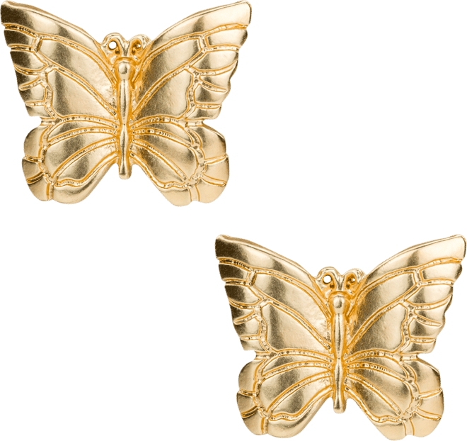 Gold-Tone Butterfly Stud Earrings