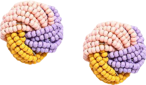 Women's Beaded Twist Stud Earrings