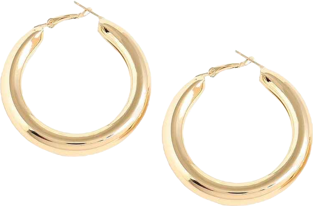 Women's Silver Chunky Hoop Earrings