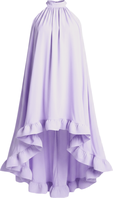 Women's Plus Size High Low Dramatic Ruffle Detail Dress