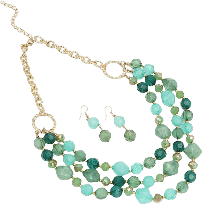 Women's Green Under-The-Sea Multi-Layered Necklace