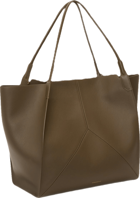 XL Victoria Tote In Khaki Soft Grained Leather