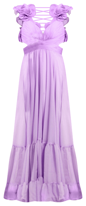 Mac Duggal Women's Ruffle Tiered Cut-Out Chiffon Gown - Macy's
