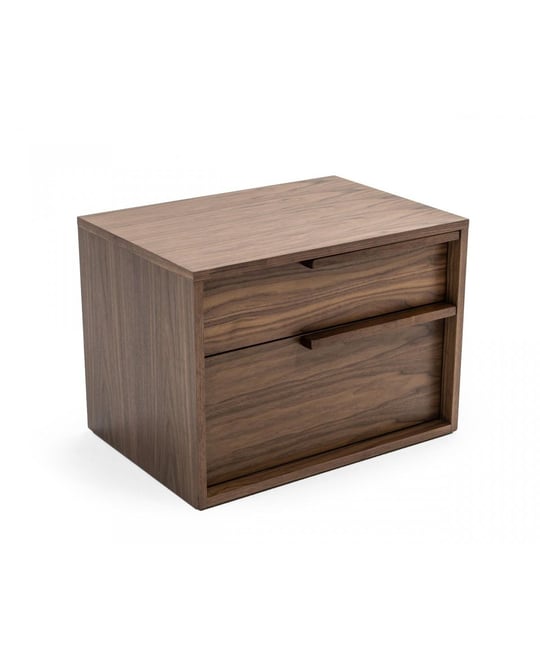 Modern Nightstand with Two Drawers for Bedroom Storage and Bedside Use