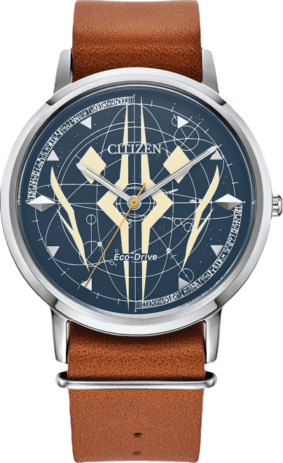 Eco-Drive Men's Star Wars Ahsoka Tano Brown Leather Strap Watch 41mm