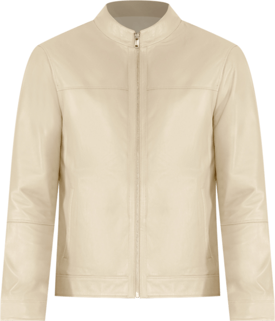 Men's Leather Racer Jacket, Created for Macy's