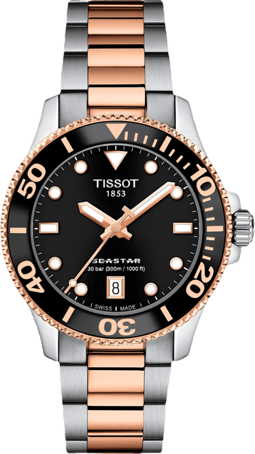 Women's Swiss Seastar 1000 Two-Tone Stainless Steel Bracelet Watch 36mm