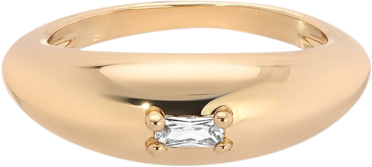 Oval Dome Baguette Ring