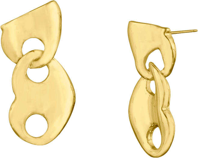 Gold Mariner Heart Drop Earrings