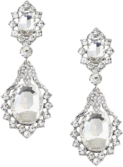 Women's Silver Embellished Drop Earrings