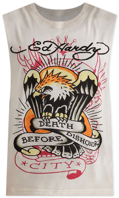 Ed Hardy Death Before Dishonor Eagle Sleeveless Tee