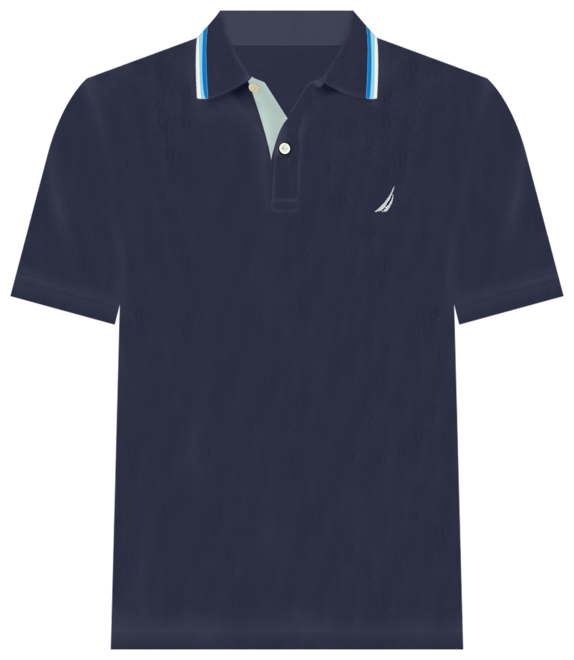 Men's Textured Tipped Collar Polo Shirt